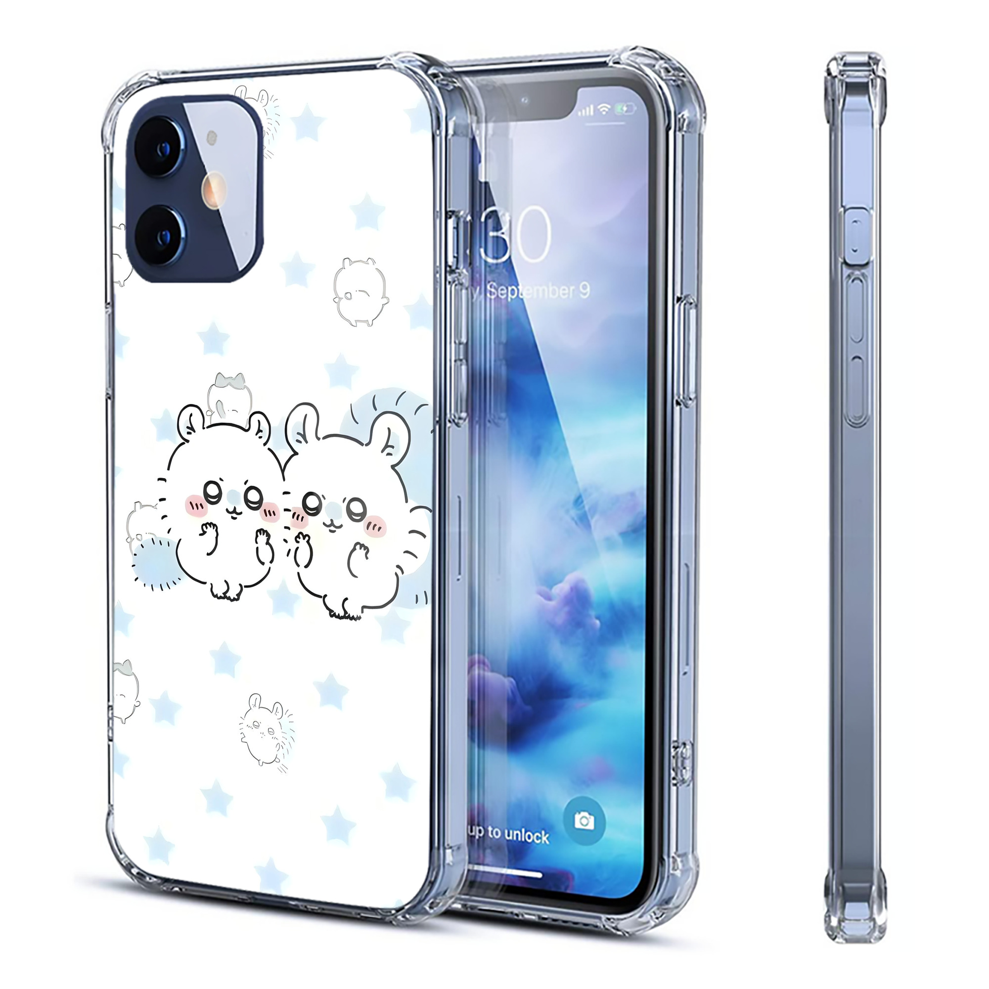 （画像用） ちいかわ Chii-kawa 【iPhone 12シリーズ対応】透明スマホケース（クリアソフトケース）